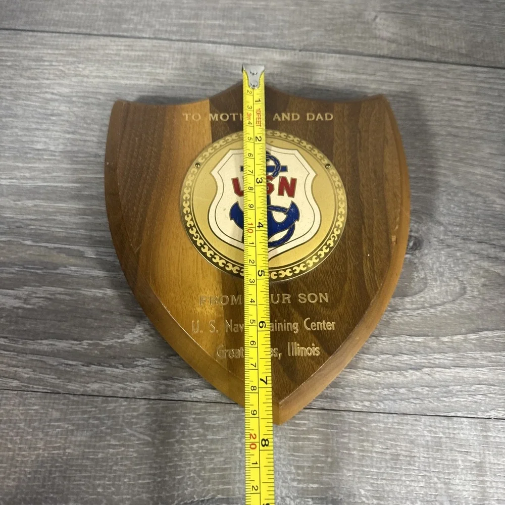 Vtg To Mother And Dad From Your‎ Son USN Navy Wood Plaque Great Lakes Illinois